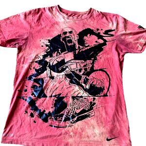 VTG Y2K Kobe Bryant T Shirt 2000s Mamba Basketball Art Deco Tie Dyed Orange RARE